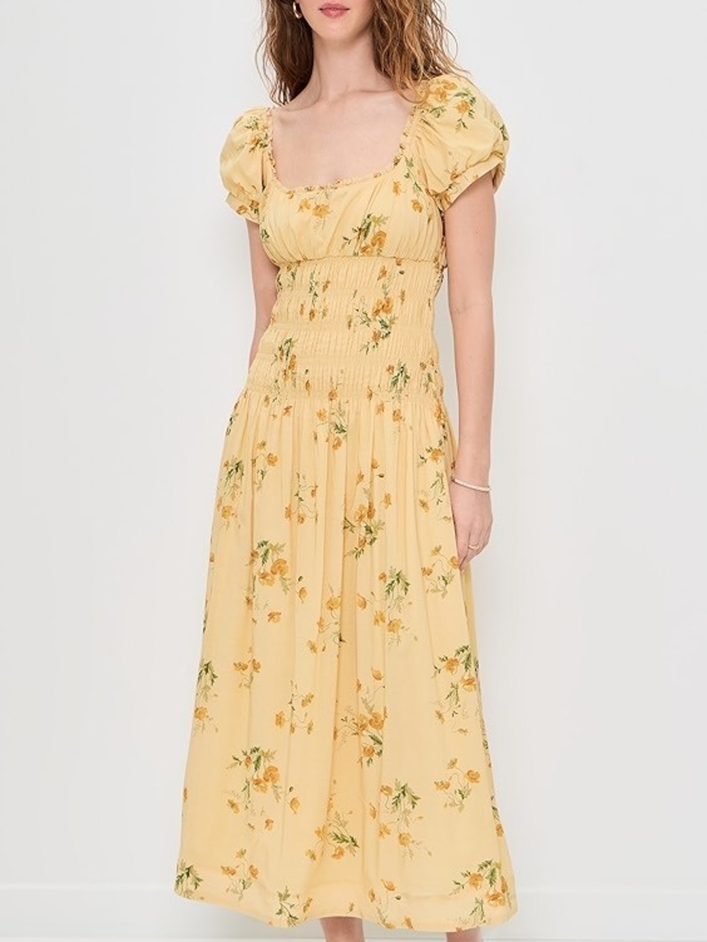 NWT Riva Shirred Midi Dress Size M